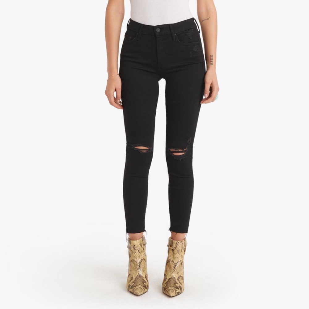 Mother The Looker Ankle Fray Guilty As Sin Washed Back Jeans Size 25